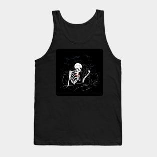 Skeleton love galaxy girl Tank Top